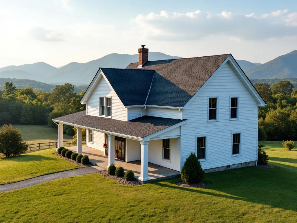 New architectural shingle roof on a central Virginia home